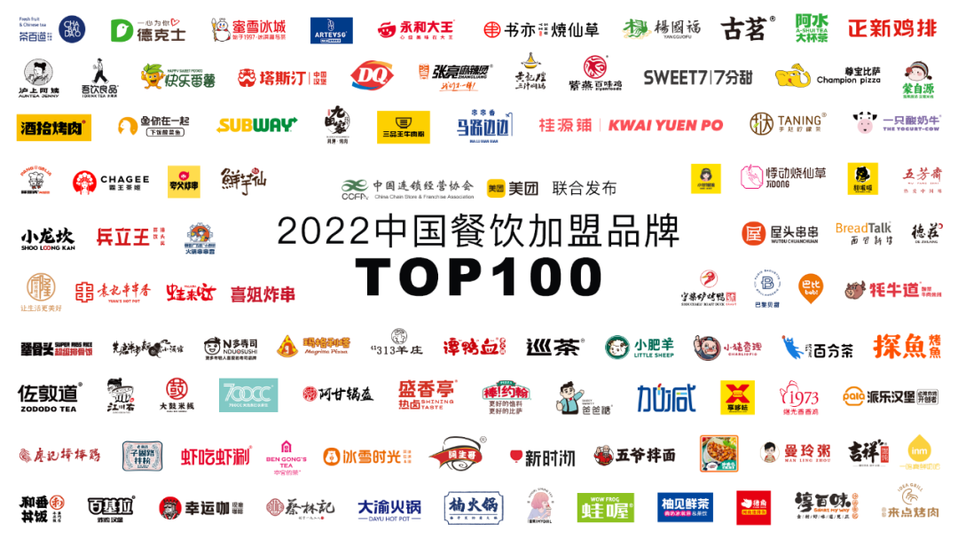 长洲2022中国餐饮加盟品牌TOP100，看看有没有你的品牌